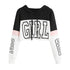 Crop Top Hoodie  Sweatshirt Hoodies Women Patchwork Lett - ROUTINE FASHION